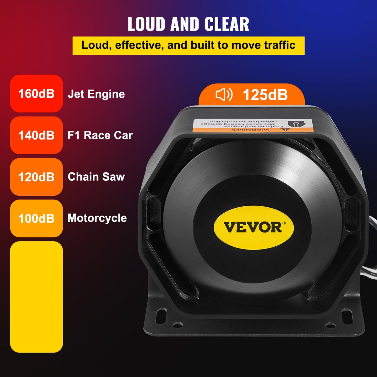 VEVOR 200 W Emergency Warning Siren Kit with 8 Signals, PA Speaker and Microphone – Suitable for Police, Ambulance, Fire and Special Service Vehicles