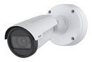 AXIS P1488-LE 8 MP āra bullet IP kamera, 5,9–13,8 mm, 114–46° horizontālais skata leņķis, 62–26° vertikālais skata leņķis, 60 kadri/s, IR nakts redzamība līdz 50 m, H.265, AV1, WDR, AI, microSD, PoE, IP66/IP67, IK10, balta
