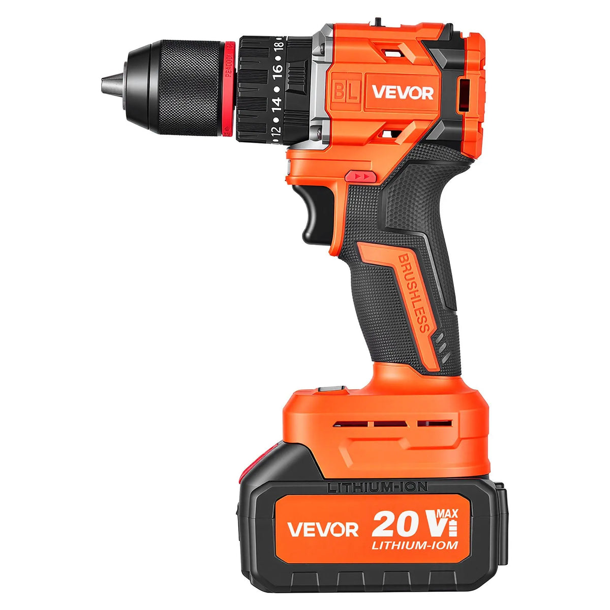 VEVOR Hammer Drill 20 V, 13 mm, 30 000 impacts/min, 4 Ah