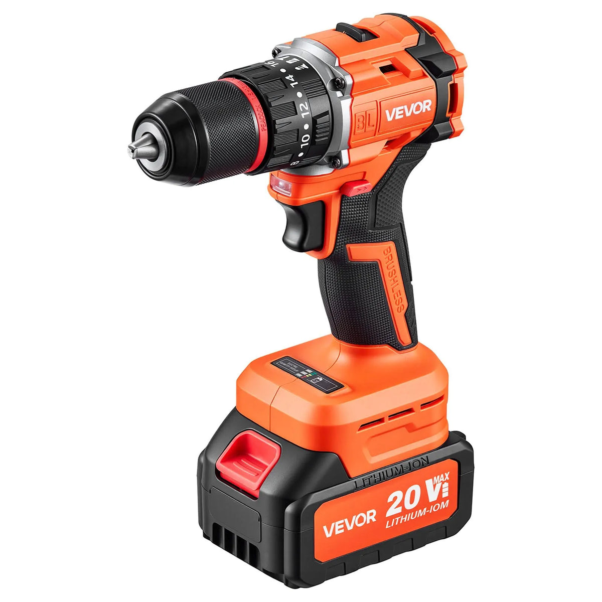 VEVOR Hammer Drill 20 V, 13 mm, 30 000 impacts/min, 4 Ah