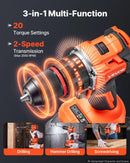 VEVOR Hammer Drill 20 V, 13 mm, 30 000 impacts/min, 4 Ah
