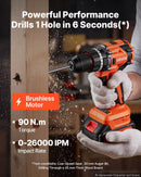 VEVOR Hammer Drill 20 V, 13 mm, 26 000 impacts/min, 4 Ah