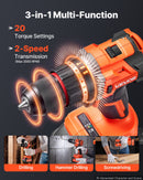 VEVOR Hammer Drill 20 V, 13 mm, 26 000 impacts/min, 4 Ah