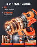 VEVOR triecienurbjmašīna 20 V, 13 mm, 24 000 triec./min, 4 Ah