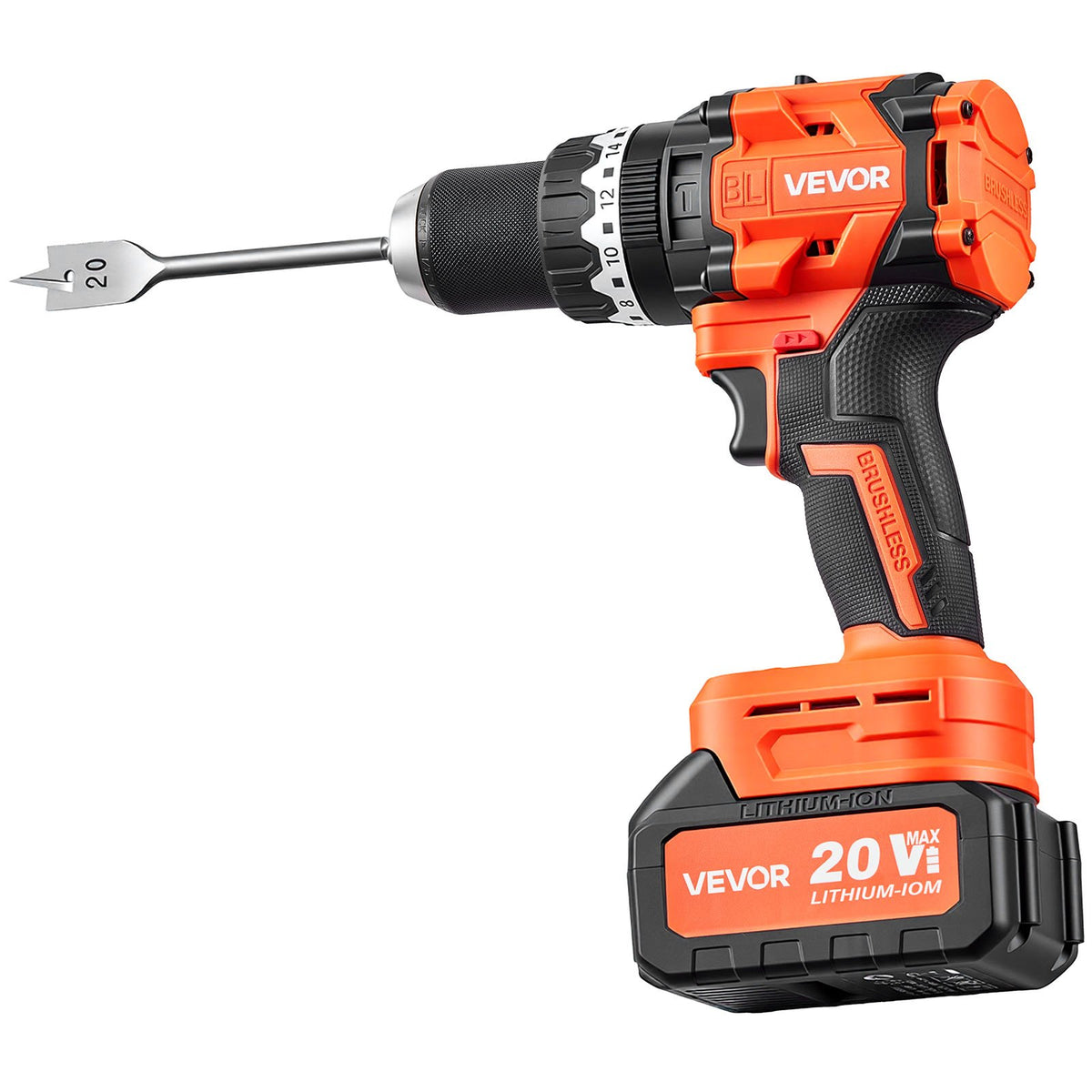 VEVOR triecienurbjmašīna 20 V, 13 mm, 24 000 triec./min, 4 Ah