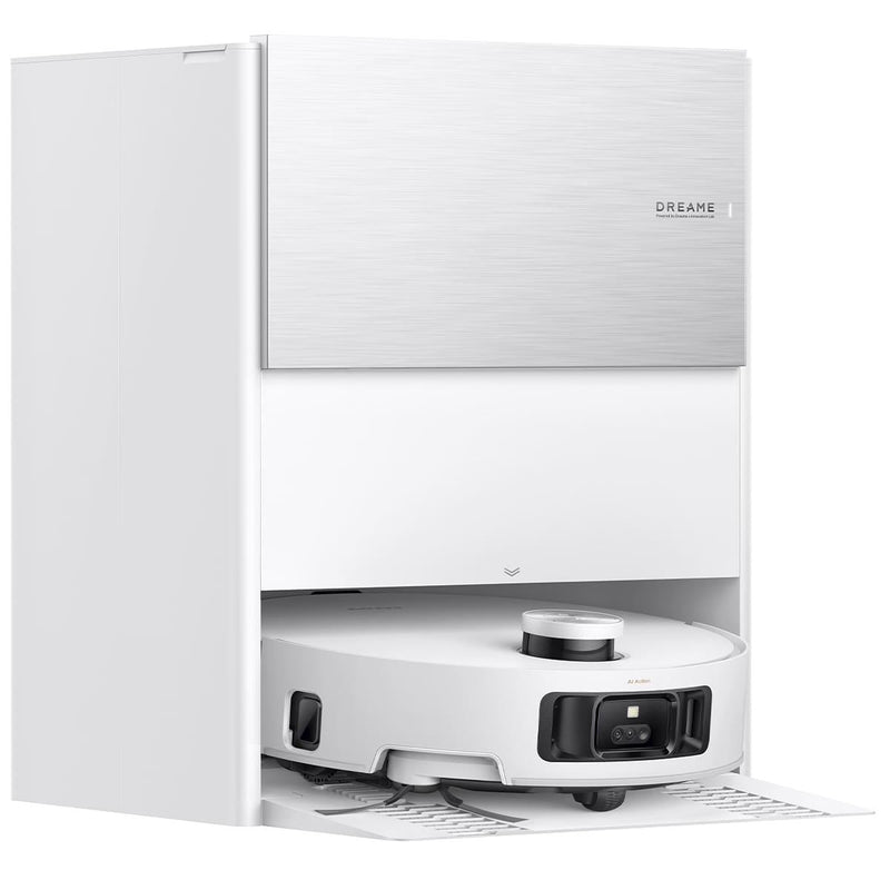 Dreame Aqua10 Roller robotizētais putekļsūcējs, 30 000 Pa, AquaRoll™ mitrā uzkopšana, 100 °C pašattīrīšanās, 6 cm šķēršļu pārvarēšana, 6400 mAh, LiDAR, balts