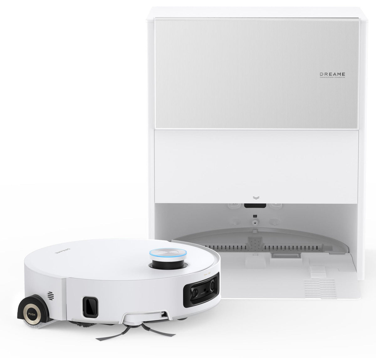 Dreame Aqua10 Ultra Roller robotpuhasti kuiva ja märgpuhastusega, 30 000 Pa, AquaRoll™ rull, mopi pesemine 100 °C juures, LiDAR-navigatsioon, automaatne laadimisjaam, 6400 mAh, valge