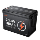 VEVOR 24 V 100 Ah LiFePO4 akumulators, 100 A BMS, 2560 Wh
