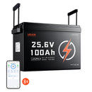 VEVOR 24 V 100 Ah LiFePO4 akumulators, Bluetooth, 100 A BMS, 2560 Wh