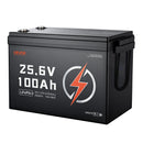 VEVOR 24 V 100 Ah LiFePO4 akumulators, Bluetooth, 100 A BMS, 2560 Wh