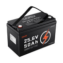 VEVOR 24 V 50 Ah LiFePO4 akumulators, Bluetooth, 50 A BMS, 1280 Wh
