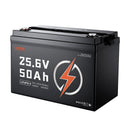 VEVOR 24 V 50 Ah LiFePO4 akumulators, Bluetooth, 50 A BMS, 1280 Wh