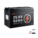 VEVOR 24 V 50 Ah LiFePO4 akumulators, Bluetooth, 50 A BMS, 1280 Wh