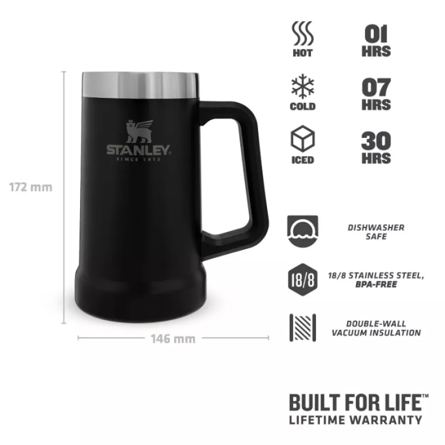 Stanley alus kauss Adventure The Big Grip Beer Stein 0,7L matēts melns