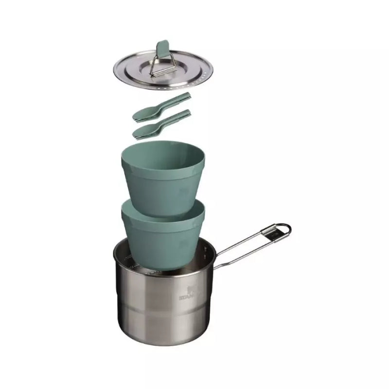 Ēdienu gatavošanas komplekts kempingā Stanley Wildfare Go Two Set 1.1L zilganpelēks/tumši pelēks