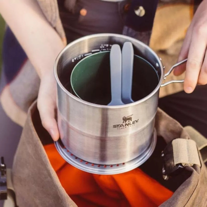 Ēdienu gatavošanas komplekts kempingā Stanley Wildfare Go Two Set 1.1L zilganpelēks/tumši pelēks
