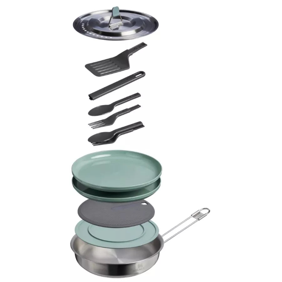 Эдиену гатавошанас комплект кемпинга Wildfare Core Fry Pan Cookset 0,94L zilganpelēks/tumši pelēks