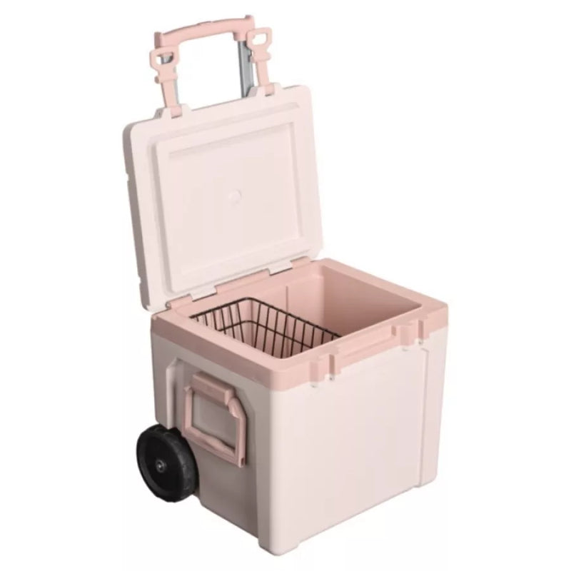 Aukstuma kaste ar riteņiem The Easy-Carry Outdoor Wheeled Cooler 47,3L gaiši rozā