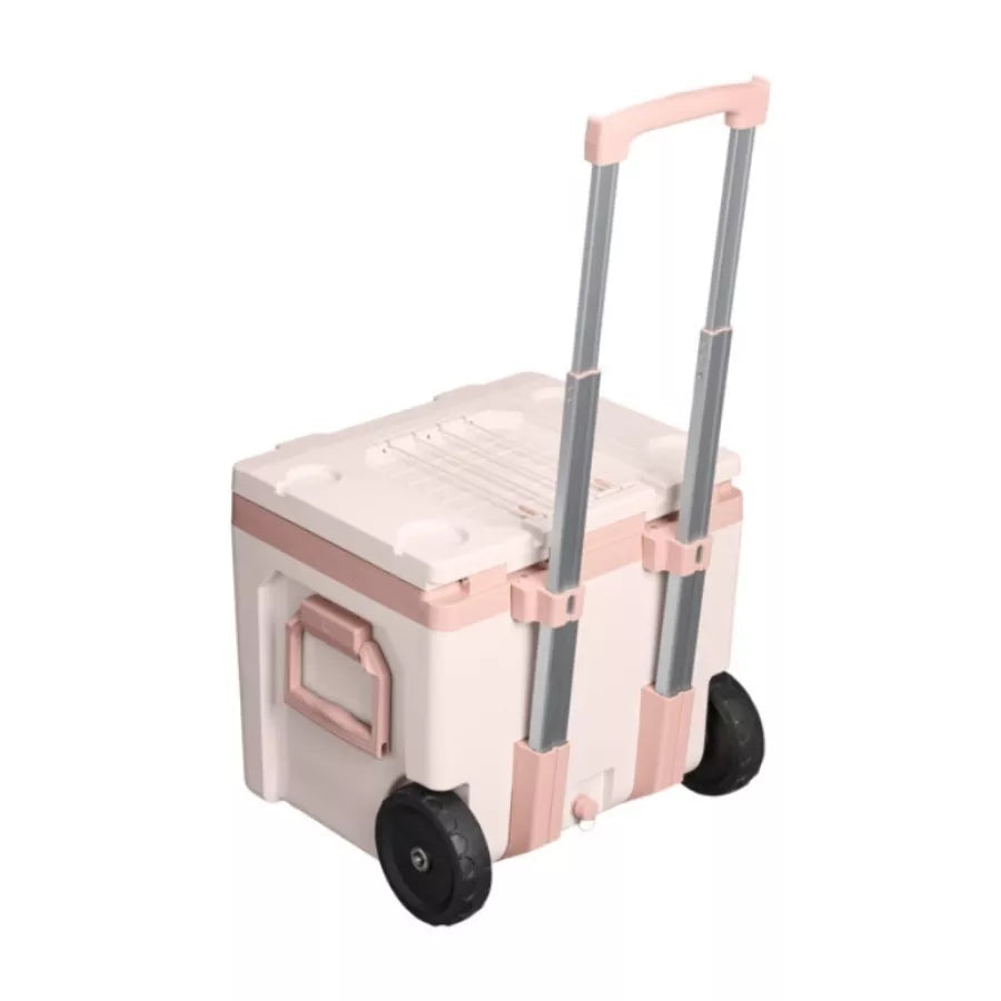 Stanley aukstuma kaste ar riteņiem The Easy-Carry Outdoor Wheeled Cooler 47,3L gaiši rozā