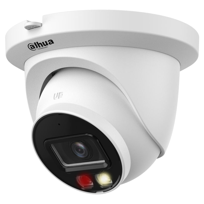Dahua WizSense IPC-HDW2449TM-S-IL 4 MP āra kupolveida IP kamera, 3,6 mm, 78° skata leņķis, Smart Dual Light līdz 30 m, H.265, 120 dB WDR, cilvēku un transportlīdzekļu noteikšana, mikrofons, microSD līdz 256 GB, PoE, IP67, balta