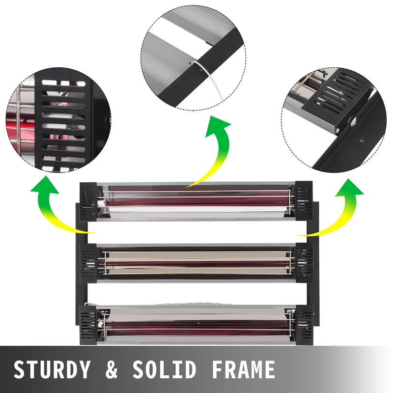 Infrasarkanā sildīšanas kabīnes lampa krāsošanai, 2 komplekti, 3000 W