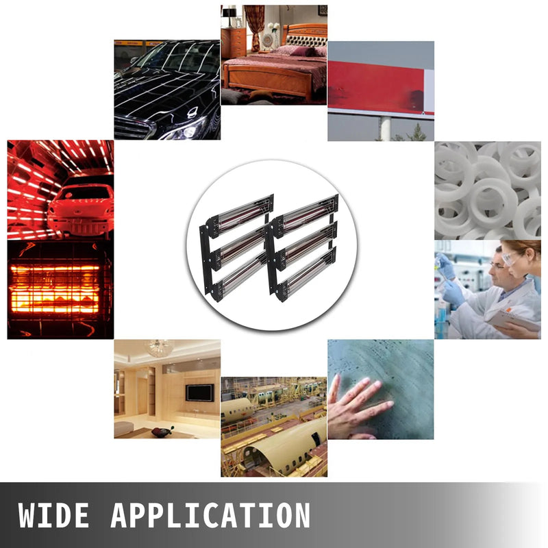 Infrasarkanā sildīšanas kabīnes lampa krāsošanai, 2 komplekti, 3000 W