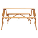 VEVOR 2 vienā saliekamais koka āra galds ar soliem, pārveidojams piknika galda komplekts ar saulessarga atveri, dārza un terases mēbele, brūns