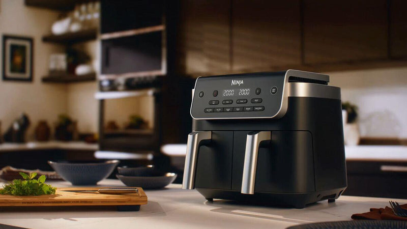 Ninja DualZone DZ801EU, 2470 W, 7,6 l karstā gaisa friteris ar 2 neatkarīgām 3,8 l zonām, 6 gatavošanas programmām, SYNC un MATCH funkcijām, 40–240 °C