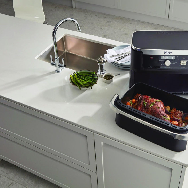 Ninja Foodi FlexDrawer AF500EU, 2470 W, 10,4 l karstā gaisa friteris ar MegaZone, 2 neatkarīgām 5,2 l zonām, 7 gatavošanas programmām, SYNC un MATCH funkcijām
