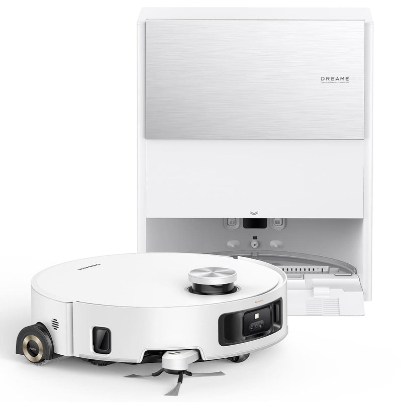 Dreame Aqua10 Roller robotizētais putekļsūcējs, 30 000 Pa, AquaRoll™ mitrā uzkopšana, 100 °C pašattīrīšanās, 6 cm šķēršļu pārvarēšana, 6400 mAh, LiDAR, balts