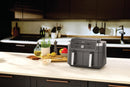 Ninja DualZone XL DZ901EU, 2470 W, 9,5 l karstā gaisa friteris ar 2 neatkarīgām 4,75 l zonām, 6 gatavošanas programmām, Sync funkciju, 40–240 °C un nepiedegošu PFAS nesaturošu pārklājumu