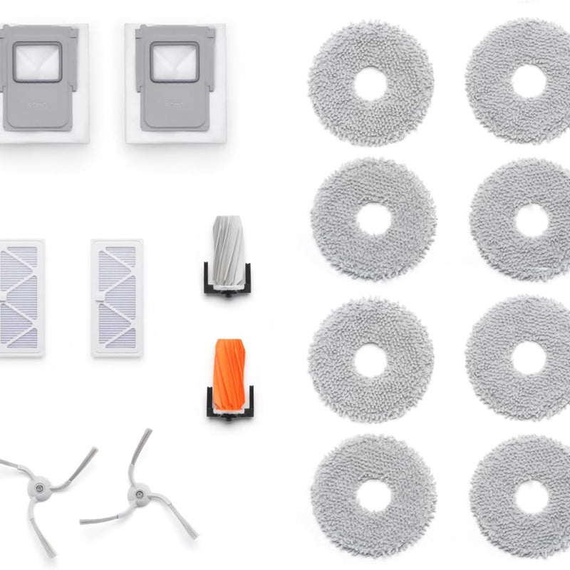 DJI ROMO S CP.CR.00000058.01, balts, robotizēts putekļsūcējs ar mitro un sauso uzkopšanu, 25 000 Pa, LiDAR, 5000 mAh, pašattīrošu dokstaciju, automātisku putekļu iztukšošanu un mopu mazgāšanu