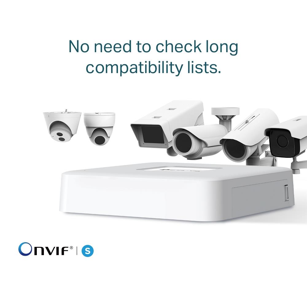 TP-Link VIGI NVR1104H-4P network video recorder, 4 channels, 4× PoE+, 53 W, up to 8 MP, 4K HDMI
