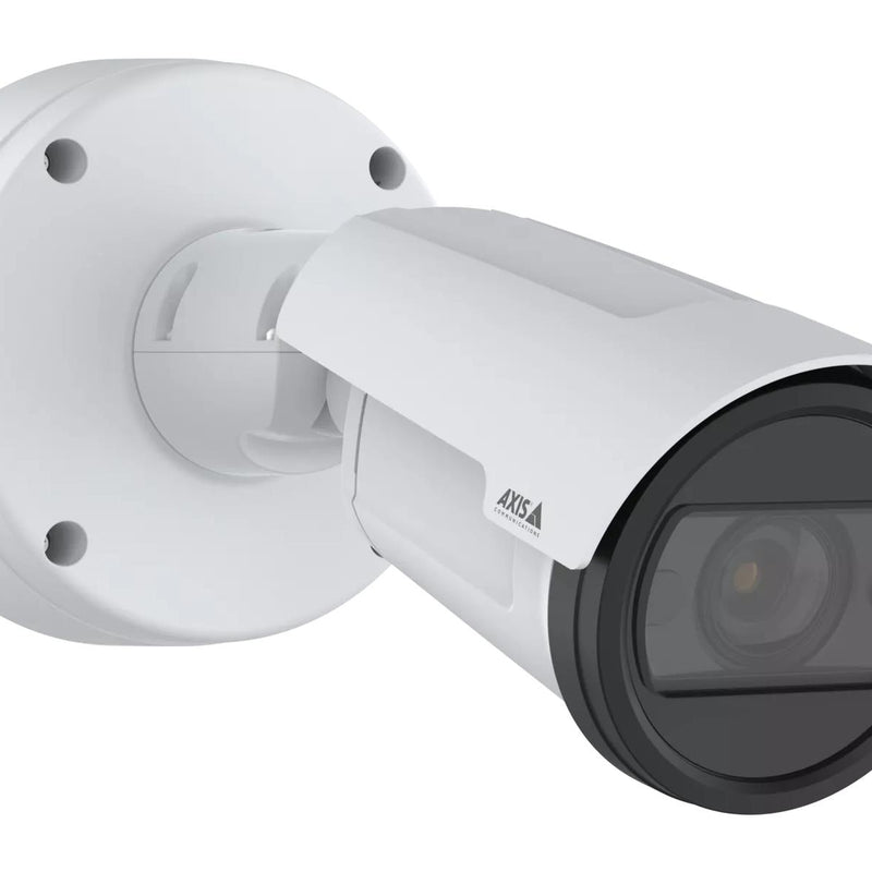 AXIS P1488-LE 8 MP āra bullet IP kamera, 5,9–13,8 mm, 114–46° horizontālais skata leņķis, 62–26° vertikālais skata leņķis, 60 kadri/s, IR nakts redzamība līdz 50 m, H.265, AV1, WDR, AI, microSD, PoE, IP66/IP67, IK10, balta