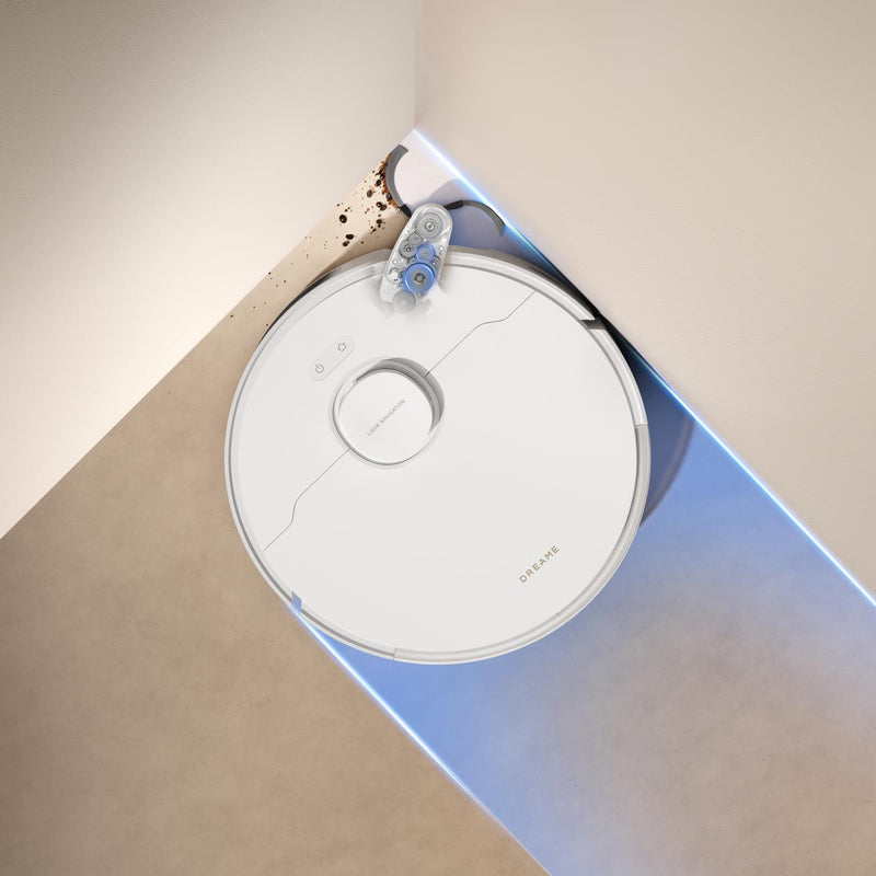 Dreame D20 Pro robotizētais putekļsūcējs, 13 000 Pa, sausā un mitrā uzkopšana, D-ToF LiDAR, SideReach izvelkamā birste, HyperStream DuoBrush, 5200 mAh, 0,7 l, balts, RLD43SA