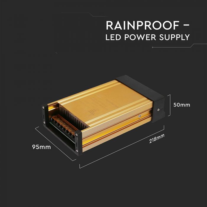 Bez kontaktdakšas,paredzēts autonomajiem sildītājiem 5-8kW_LED Barošanas bloks V-TAC 12V 250W 20A, metāla, IP45, V-TAC