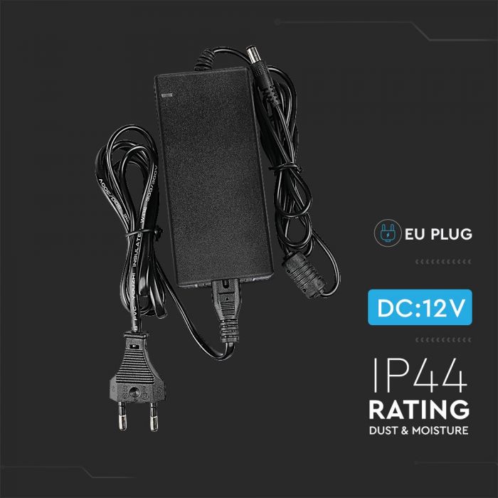 Lai lietotu sildītaju pie 220V strāvas_ar kontaktdakšu_Impulsu Barošanas bloks LED78W 12V 6.5A, IP44, V-TAC