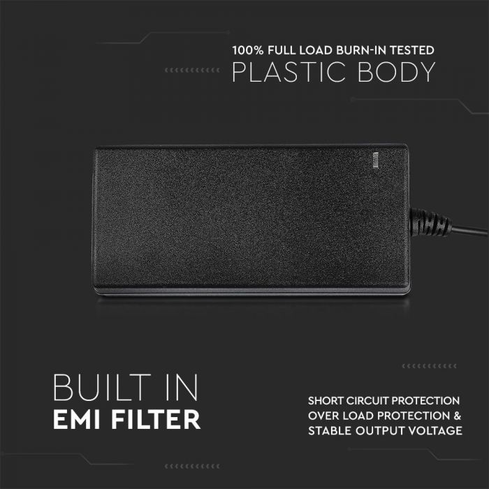 Lai lietotu sildītaju pie 220V strāvas_ar kontaktdakšu_Impulsu Barošanas bloks LED78W 12V 6.5A, IP44, V-TAC