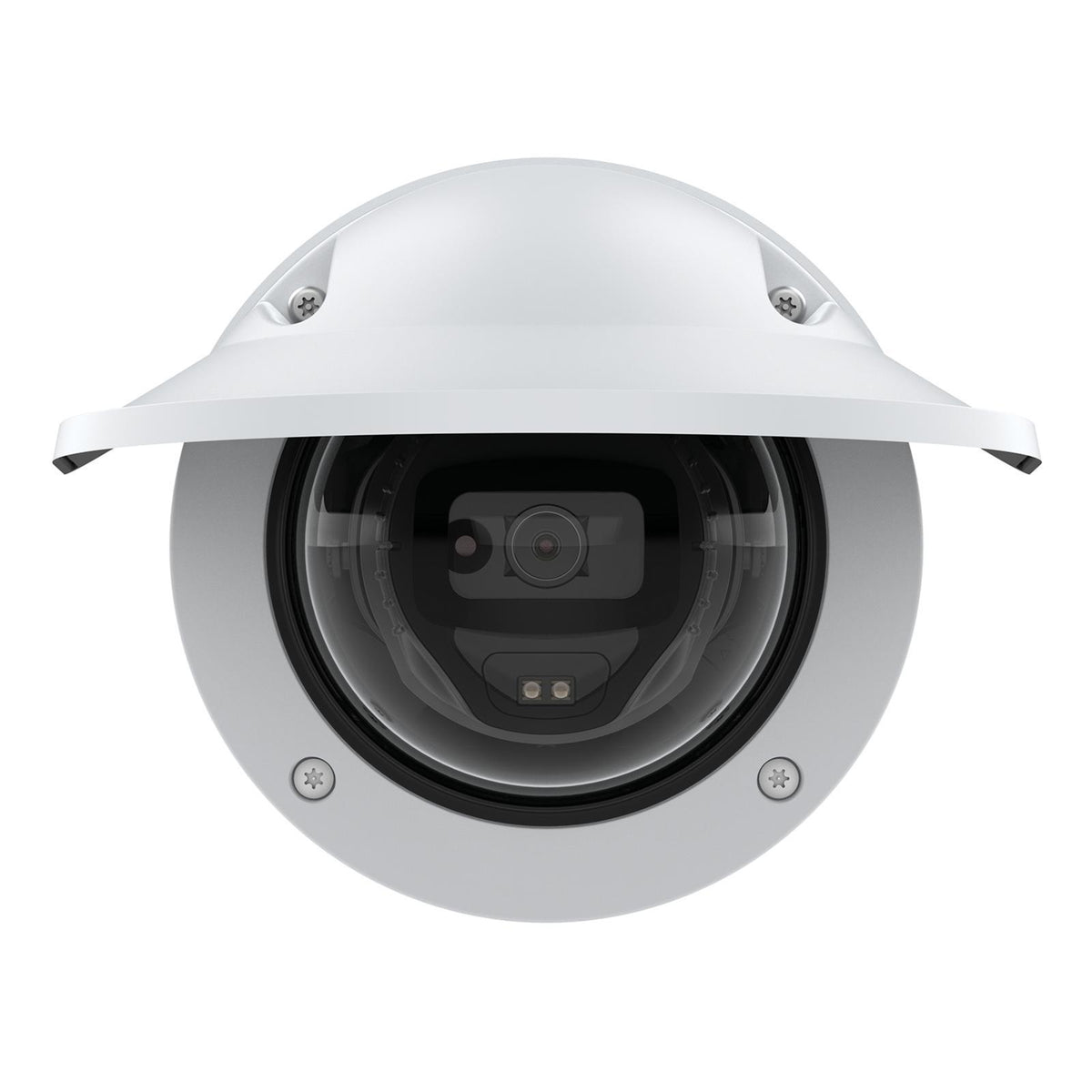 AXIS M3215-LVE 2 MP dome IP camera, 2.8–6 mm, 101° field of view, Lightfinder, Forensic WDR, OptimizedIR up to 20 m, H.264/H.265, AI analytics, microphone, microSD, PoE, IP66, IK10, white