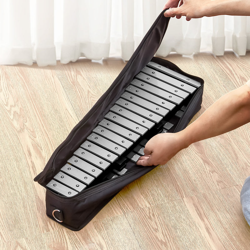 VEVOR 32 nošu metālafons (ksilofona tipa) komplekts ar vālītēm, bungu kociņiem un somu