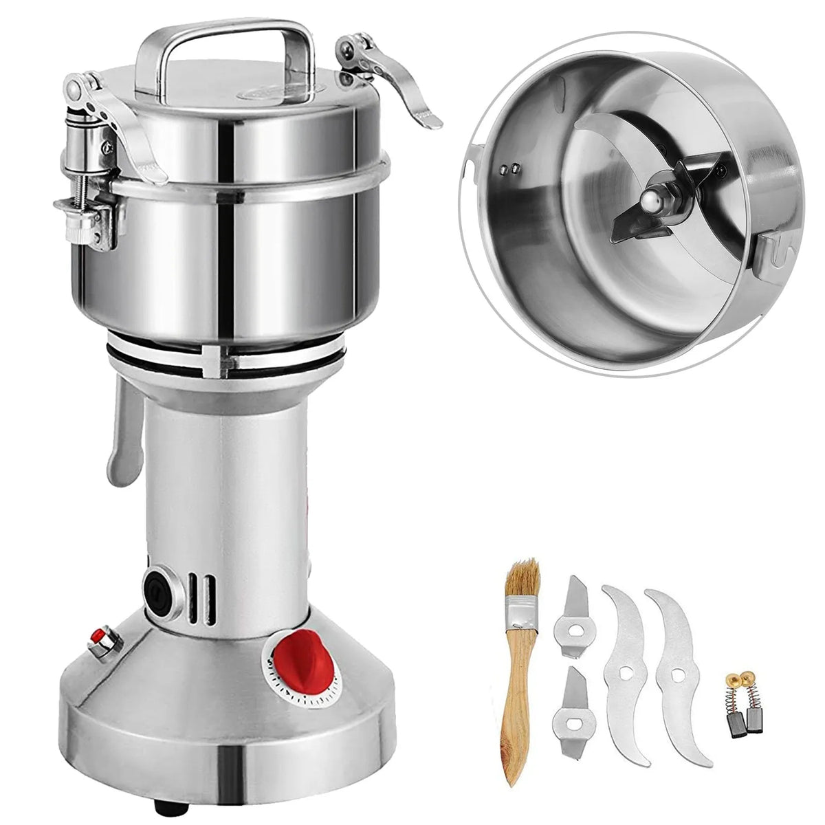 VEVOR Electric Grain Mill 0.3 kg, 2000 W, Food-Grade Stainless Steel