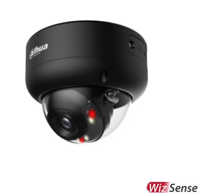 Dahua 6MP WizSense dome IP kamera, 2,8mm, Smart Dual Light 30m, AI, mikrofons, PoE, IP67, IK10, melna