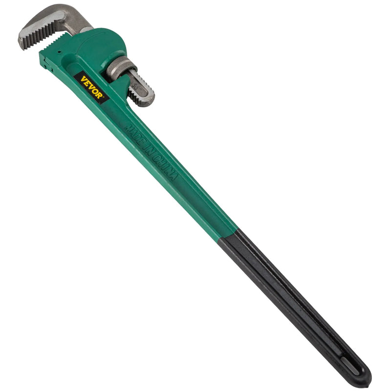 900 mm alumīnija taisnā cauruļu atslēga, regulējama, piemērota 2"–3,5" caurulēm, smagā tipa, 127 mm žokļa atvērums