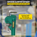 900 mm alumīnija taisnā cauruļu atslēga, regulējama, piemērota 2"–3,5" caurulēm, smagā tipa, 127 mm žokļa atvērums