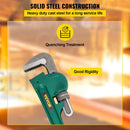 900 mm alumīnija taisnā cauruļu atslēga, regulējama, piemērota 2"–3,5" caurulēm, smagā tipa, 127 mm žokļa atvērums