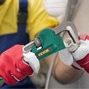 900 mm alumīnija taisnā cauruļu atslēga, regulējama, piemērota 2"–3,5" caurulēm, smagā tipa, 127 mm žokļa atvērums