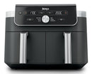 Ninja DualZone XL DZ901EU, 2470 W, 9,5 l karstā gaisa friteris ar 2 neatkarīgām 4,75 l zonām, 6 gatavošanas programmām, Sync funkciju, 40–240 °C un nepiedegošu PFAS nesaturošu pārklājumu