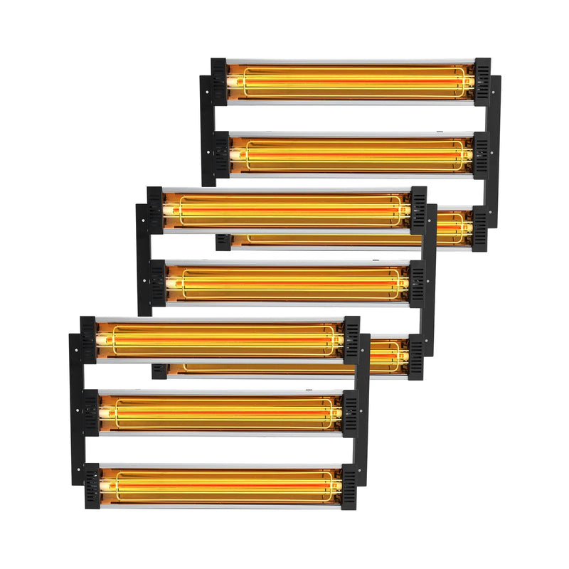 3x laka žāvēšanas infrasarkanie starotāji, sildītāji, infrasarkanās lampas, 3 kW