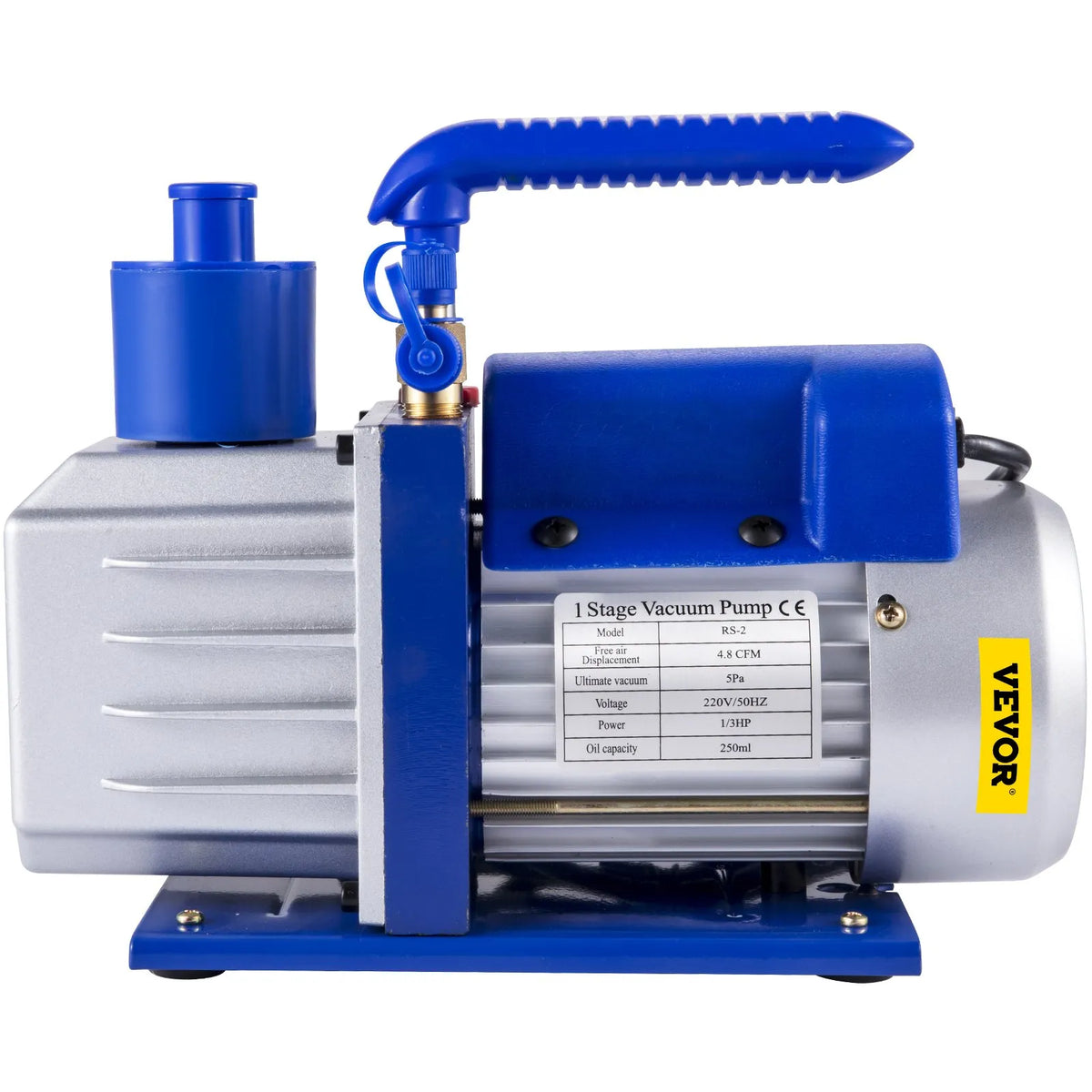 VEVOR HVAC Vacuum Pump Kit, Single-Stage AC Vacuum Pump 283 l/min, 0.25 kW Power, A/C Manifold Gauge Set with 3 Valves for Air Conditioning Equipment