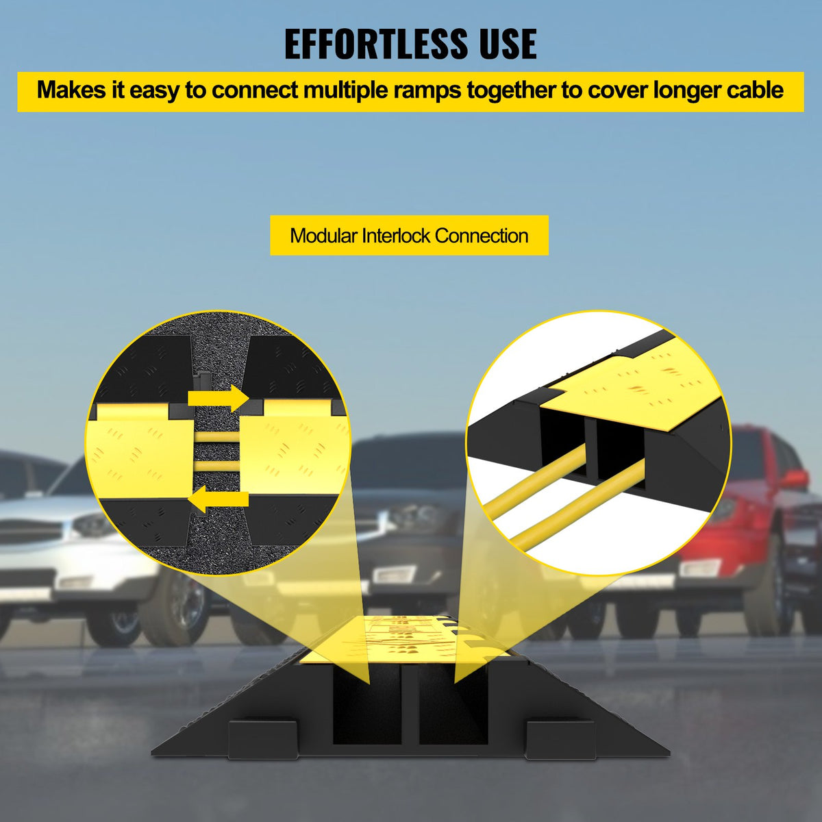 VEVOR Cable Protectors 5T Load Capacity_VEVOR Set Includes Three Sets of Two Cable Protectors with Load Capacity up to 5 Tonnes (5000 kg) per Axle_Full Description Below